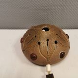 Small ceramic wall lamp (can also be used as a table lamp) space age style. Danish 1970s