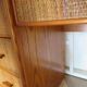 Vintage cane rattan desk with a large top and 5 drawers - 1960s/70s.