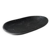 Organic shaped black wooden bowl, 1960s