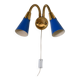 Adjustable brass and lacquered metal wall lamp, Scandinavia, 1960s