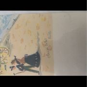 Claude Marin – Beach Scene – Original signed oil painting. Magnificent work.