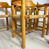 1970s Set of 6 Vintage Pine Dining Armchairs by Rainer Daumiller
