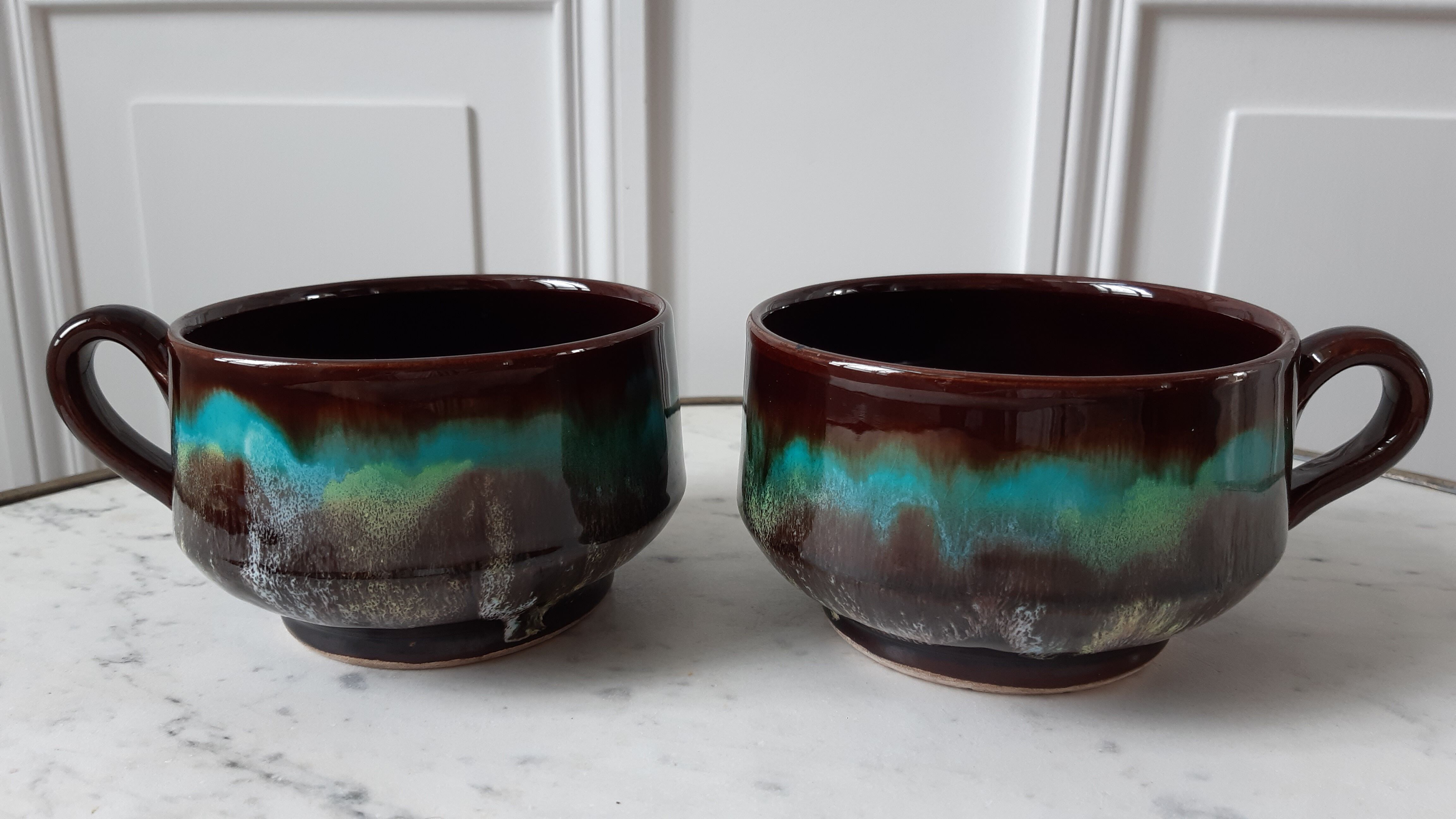 Duo of ceramic lunches Vallauris 70s