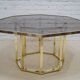 Brass  Italian coffee table by Romeo Rega, 1970s