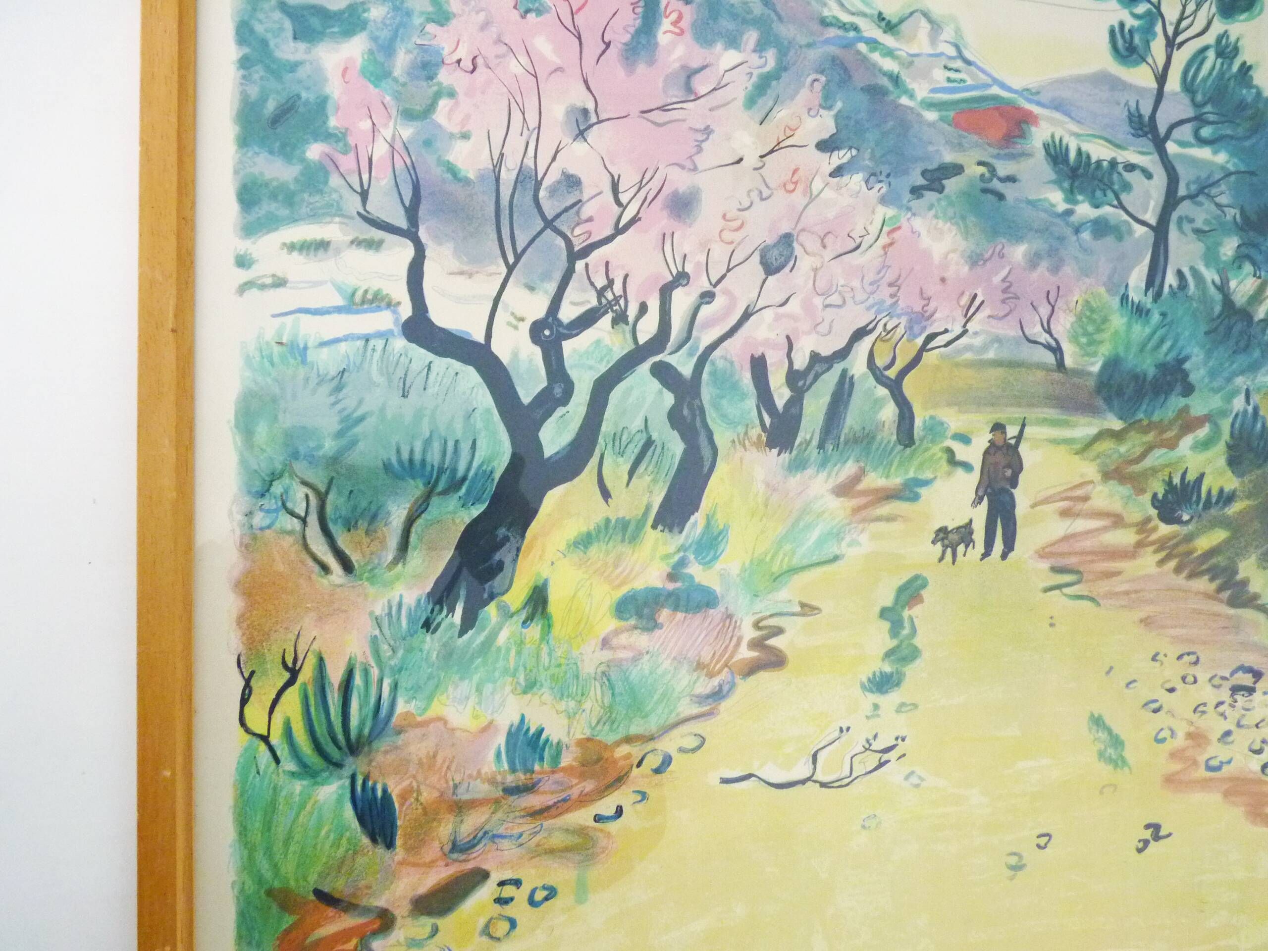 Original lithographic poster Galerie 65 - La Croisette Cannes By Yves Brayer 1972