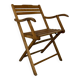 Vintage scandinavian oak campaign folding chair, 1920s