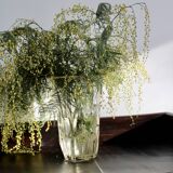 Pressed glass vase - Leaf pattern