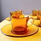 Amber glass coffee cups 70s