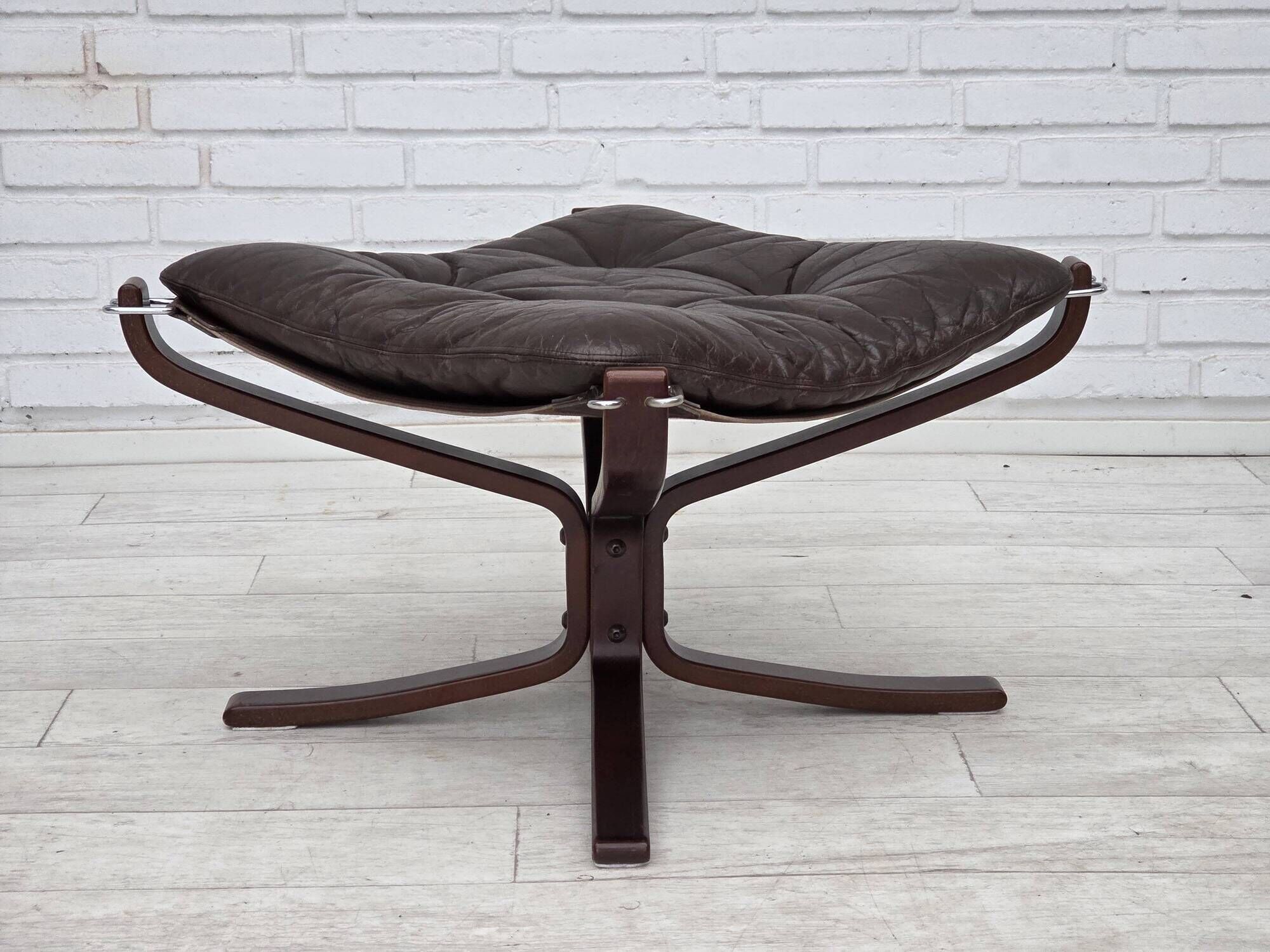 1970s, Norwegian design by Sigurd Ressel, chair "Falcon" with footstool.