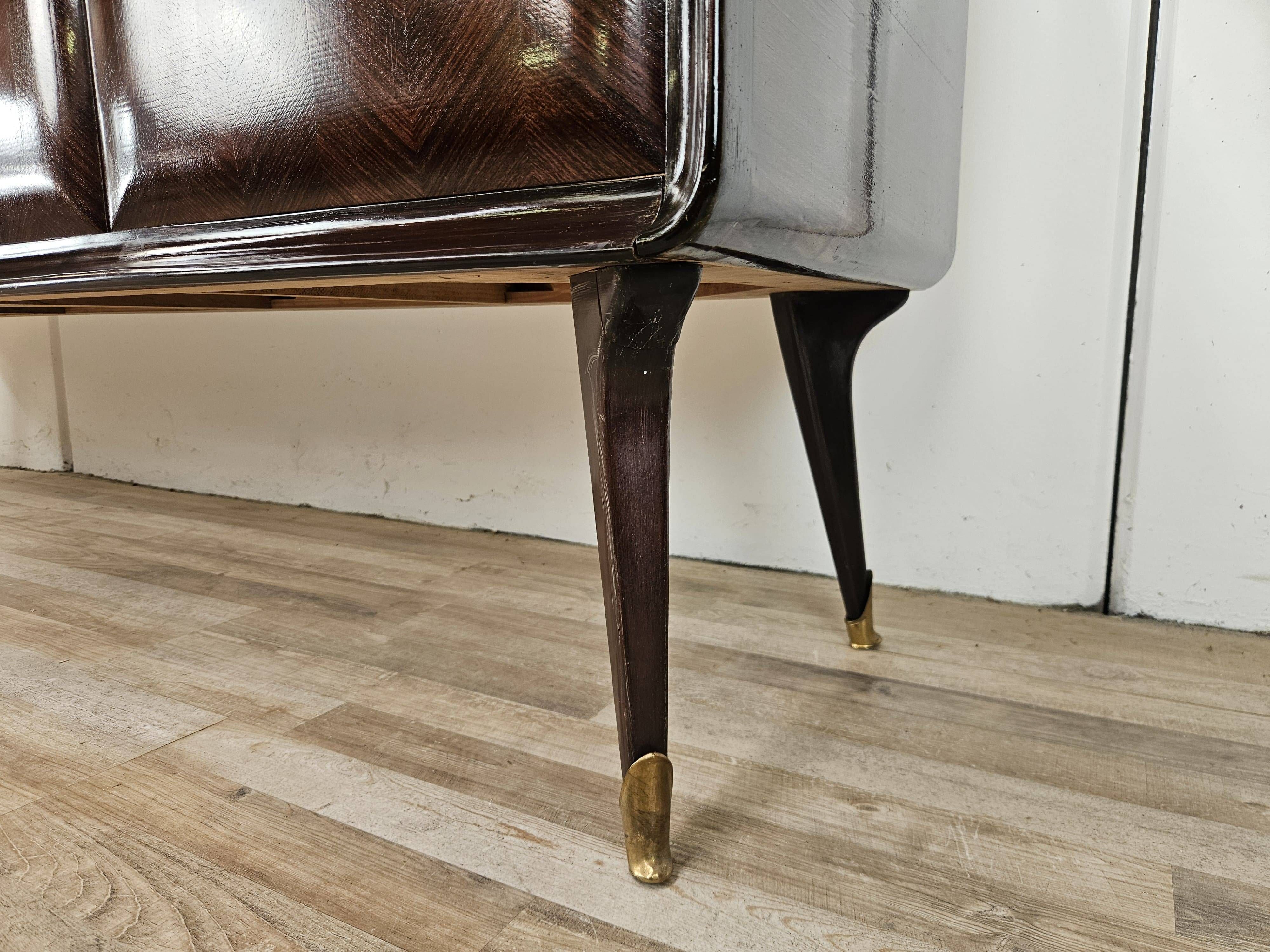 Mahogany sideboard with a glass top, 1960