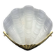 Shell wall light in gilded brass and frosted pressed glass Art Deco style