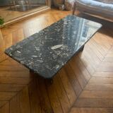 Minimalist design table in black marble Vintage Terrazzo