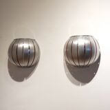 Scandinavian aluminium wall lamps, 1970s