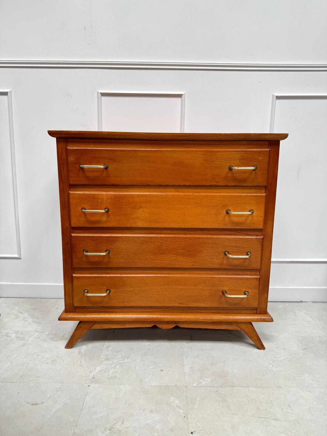 Vintage chest of drawers with compass feet