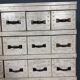 Old light grey workshop drawer cabinet with 25 drawers