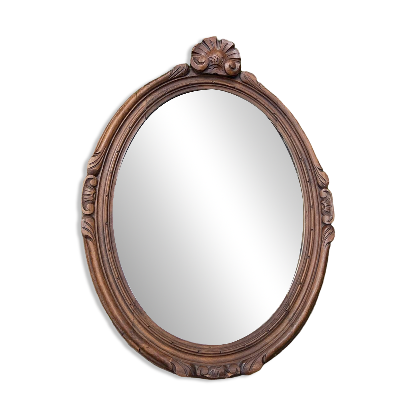 Old wood carved mirror 51 x 37