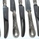 Set of 12 Napoleon Empire table knives - 19th century diamond swan decoration.