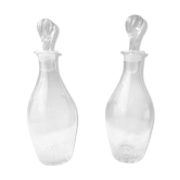 Pair of crystal carafes for oil, vinegar, liqueurs