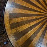 Bouillotte table in marquetry, signed Pagny Fils, Paris, early 20th century