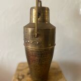 Vase ancien amphore en laiton avec anses