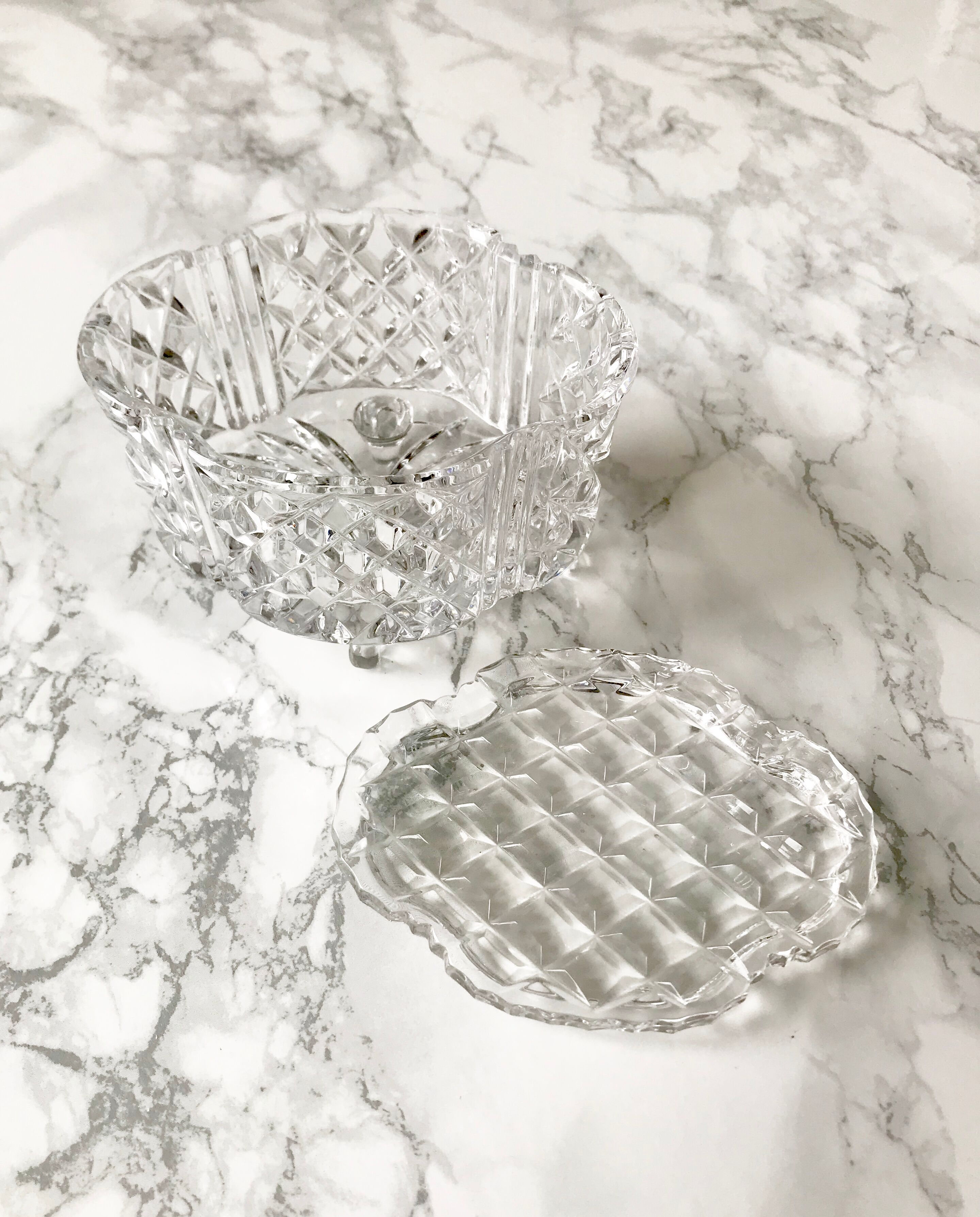 Vintage cut crystal candy box