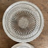 Vintage round molded glass ceiling light