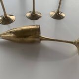 Set of 4 gold metal flutes, vintage 1970