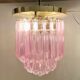 Murano ribbed ceiling lamp, 1980s