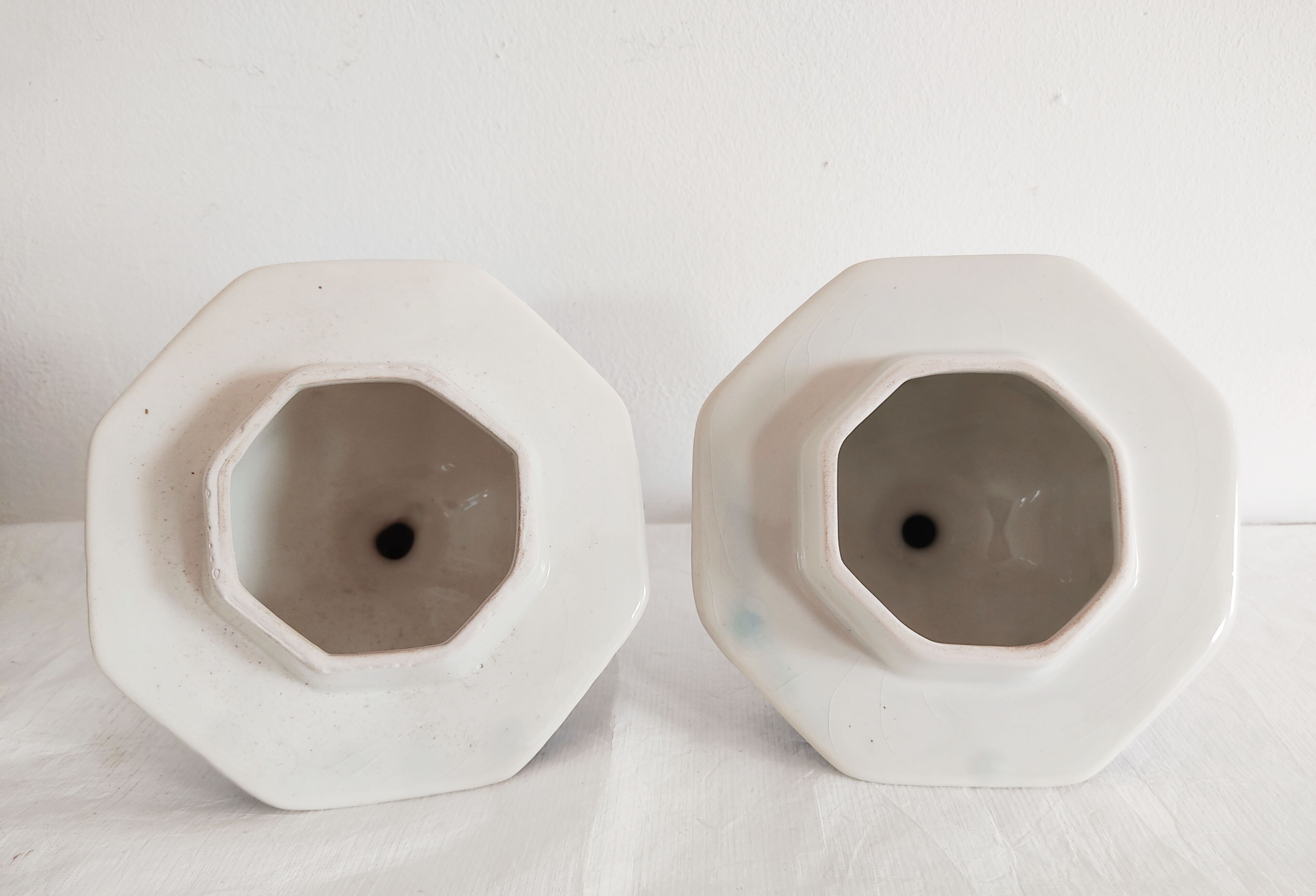 Pair of flowery Delft vases