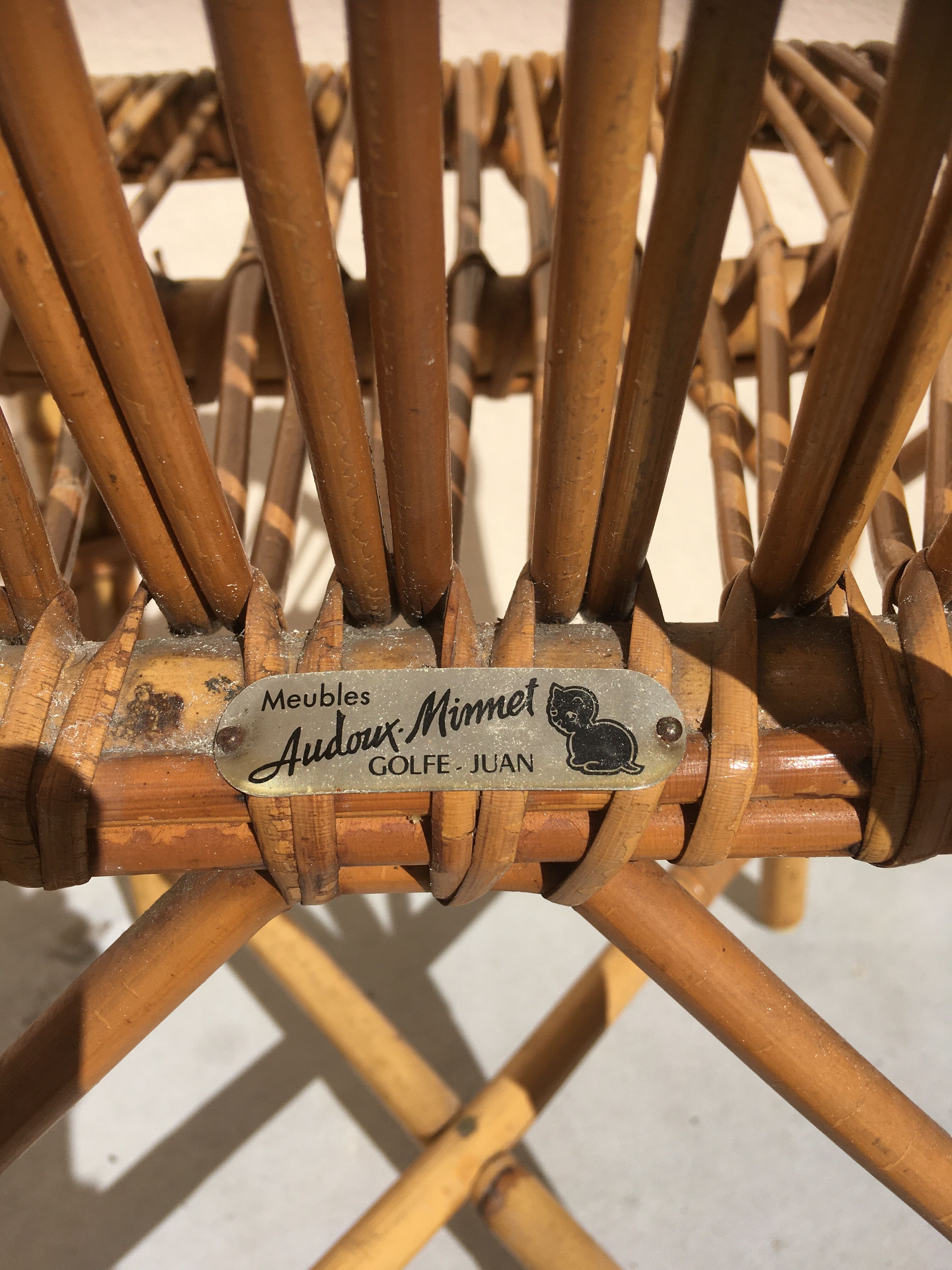 Chaise en rotin d'Audoux-Minnet