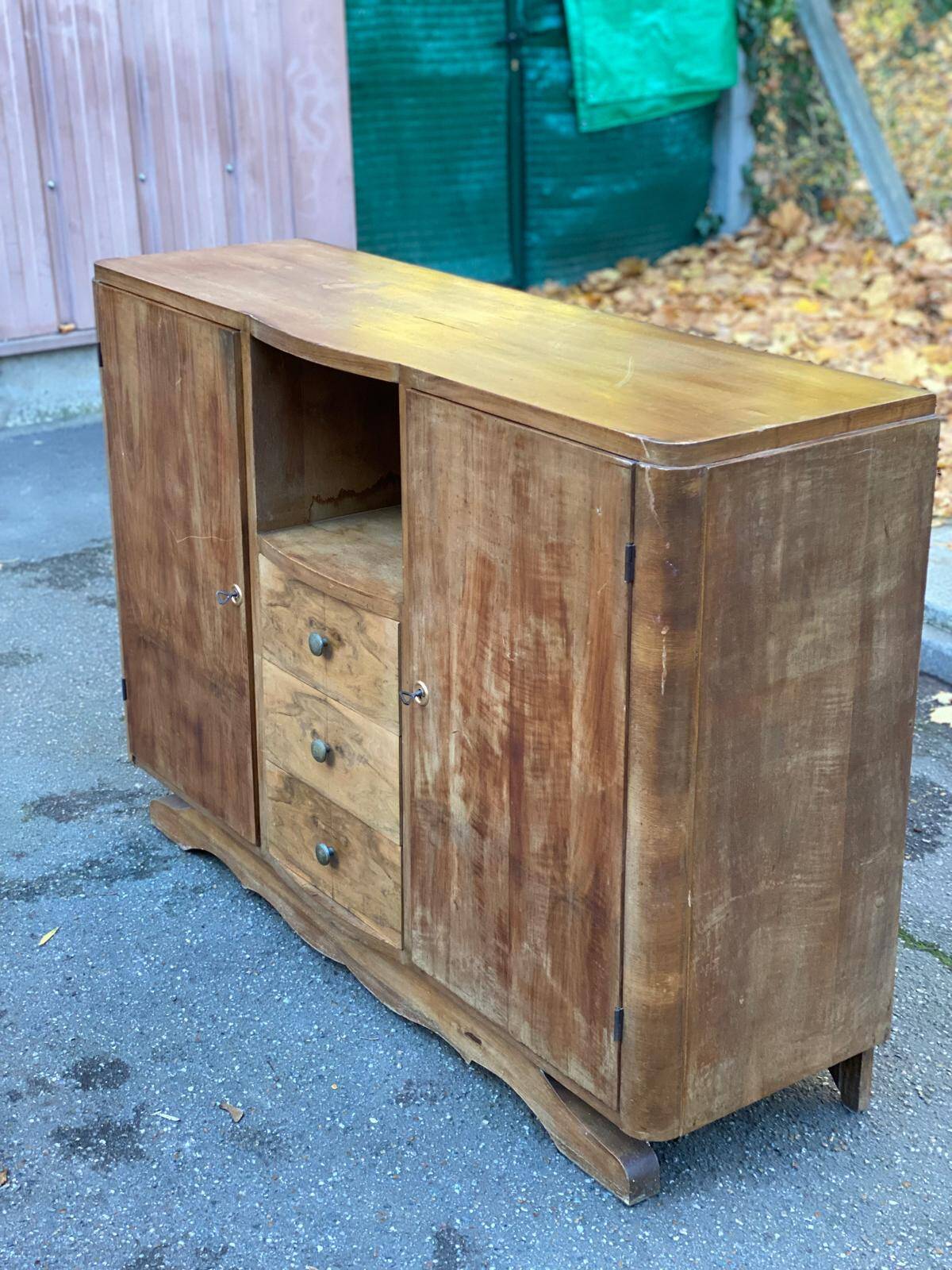 Louise Art Deco Buffet in Walnut Wood, 1950, 140cm