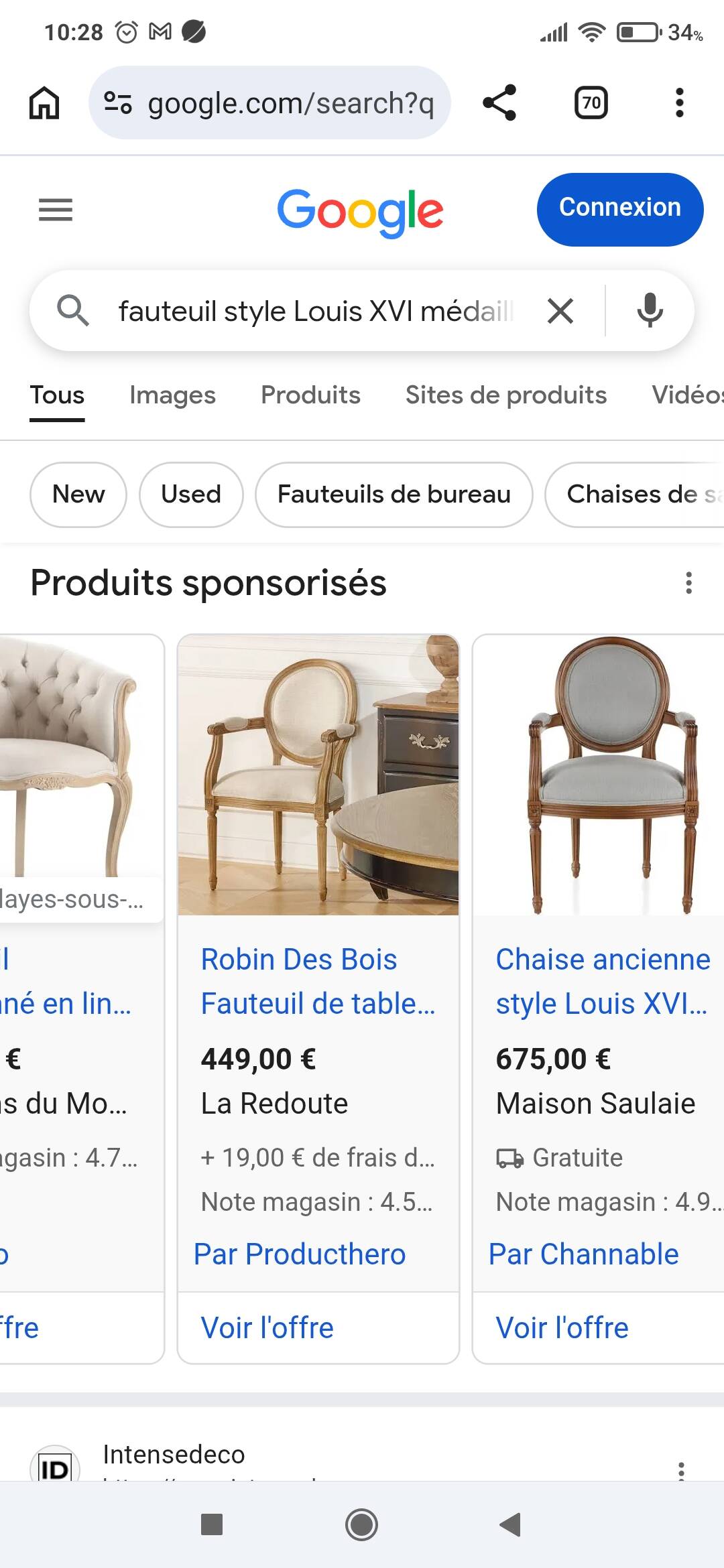 Fauteuil médaillon beige style Louis XVI très bon état