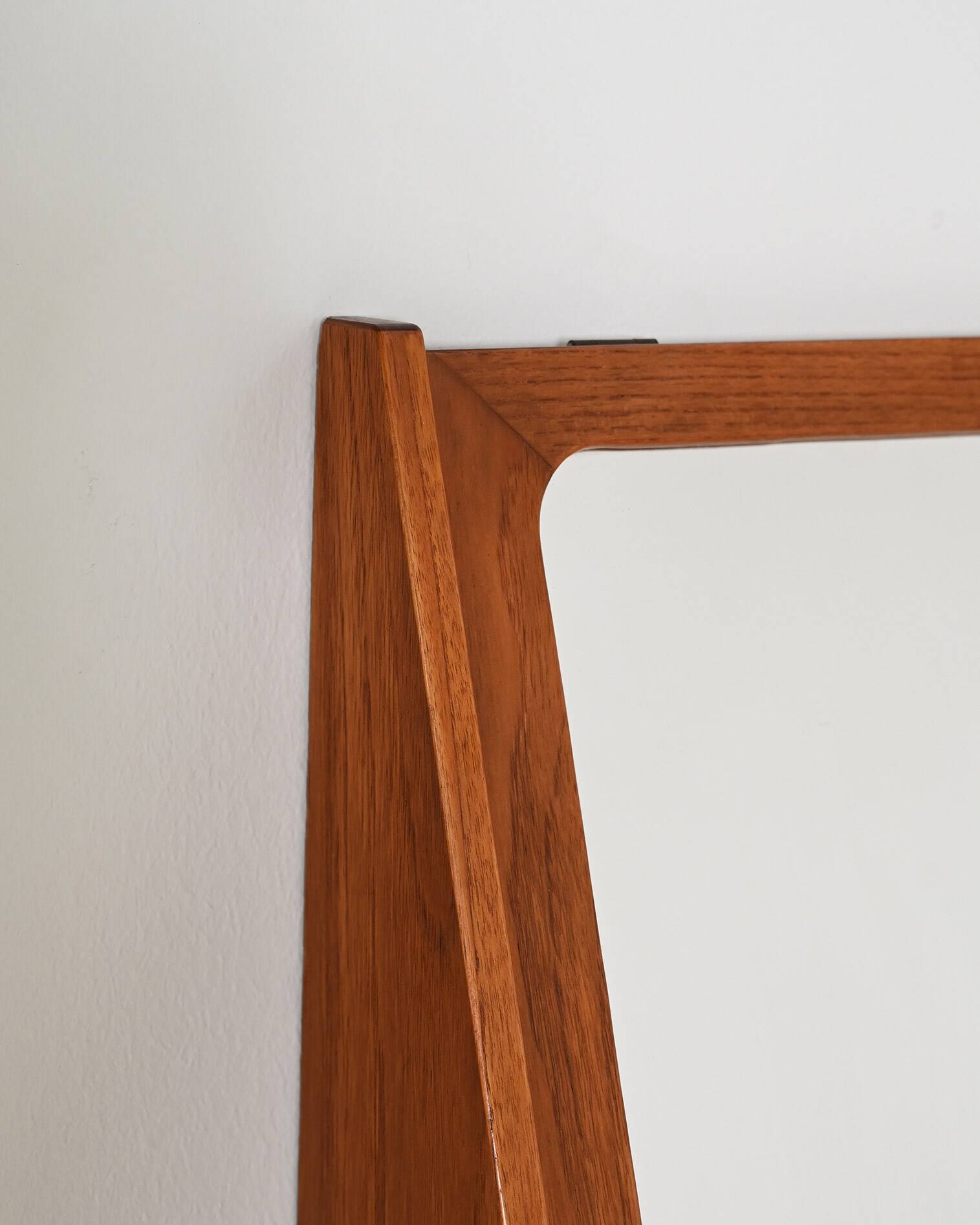 Scandinavian teak wall mirror with storage compartment, 1960s