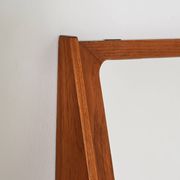 Miroir mural en teck scandinave avec compartiment de rangement, années 1960