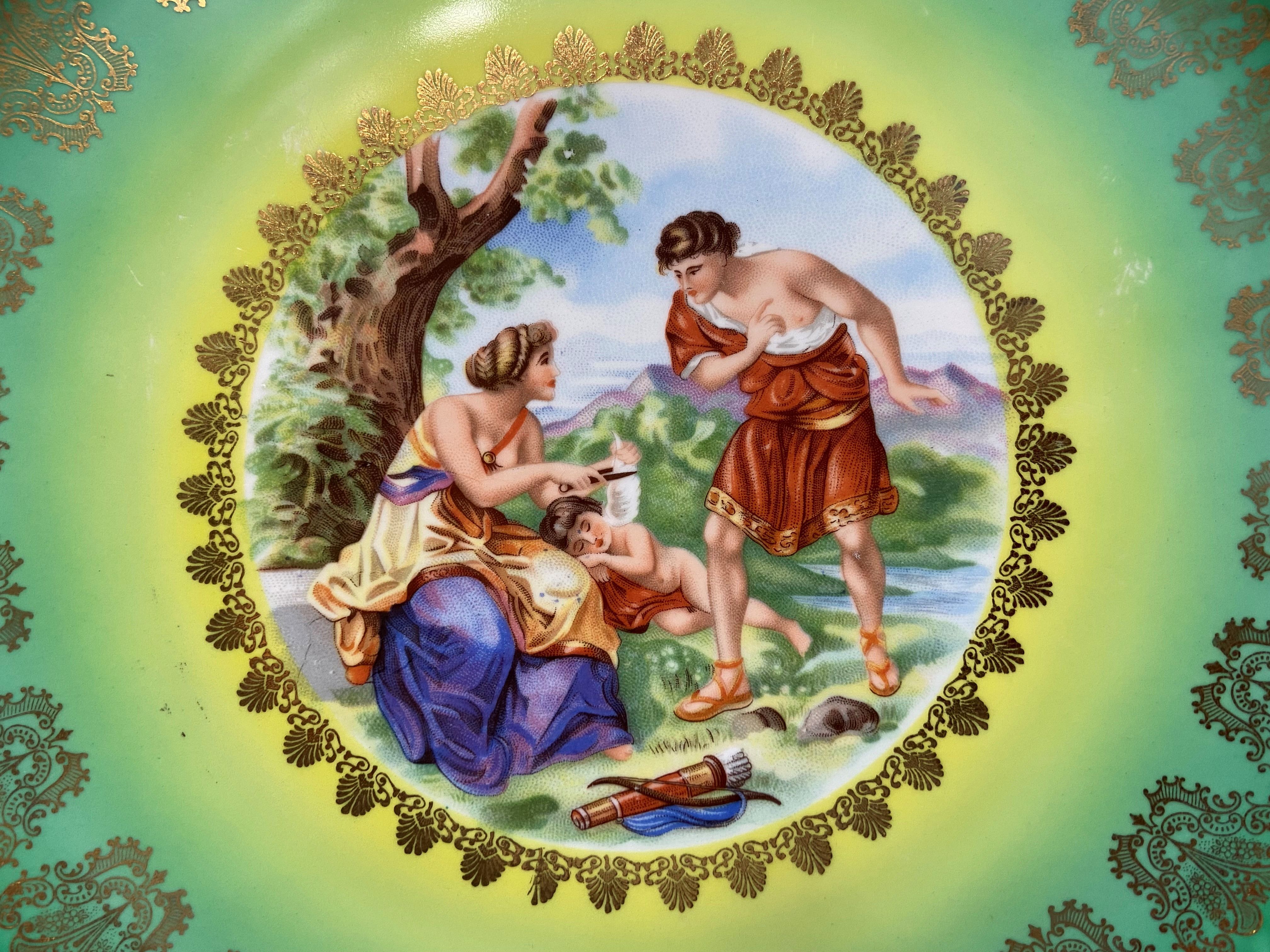 Assiette decorative porcelaine collection made in germany scene antique art déco