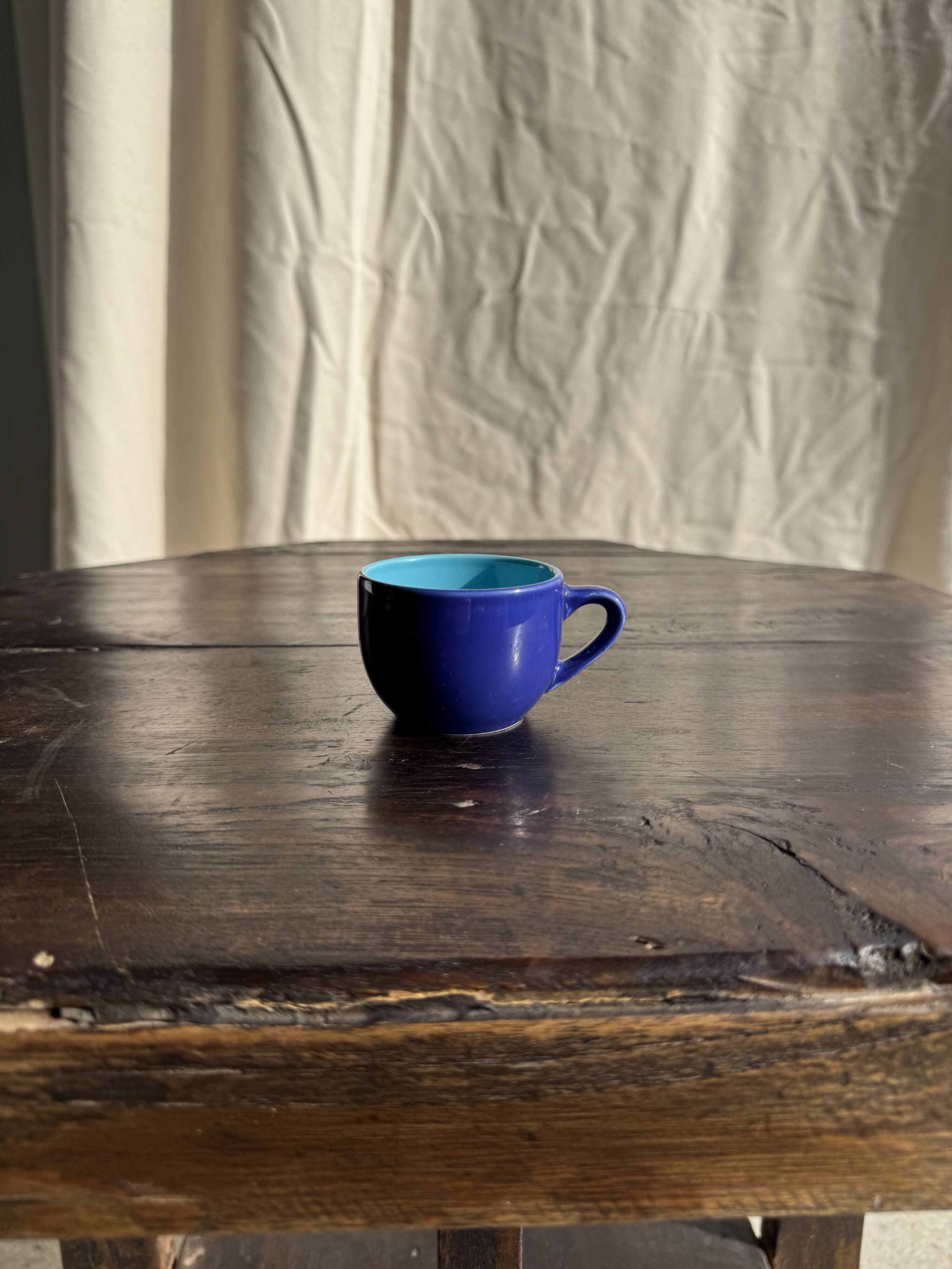 Set of 12 small vintage espresso cups duo in blue Made in Italy