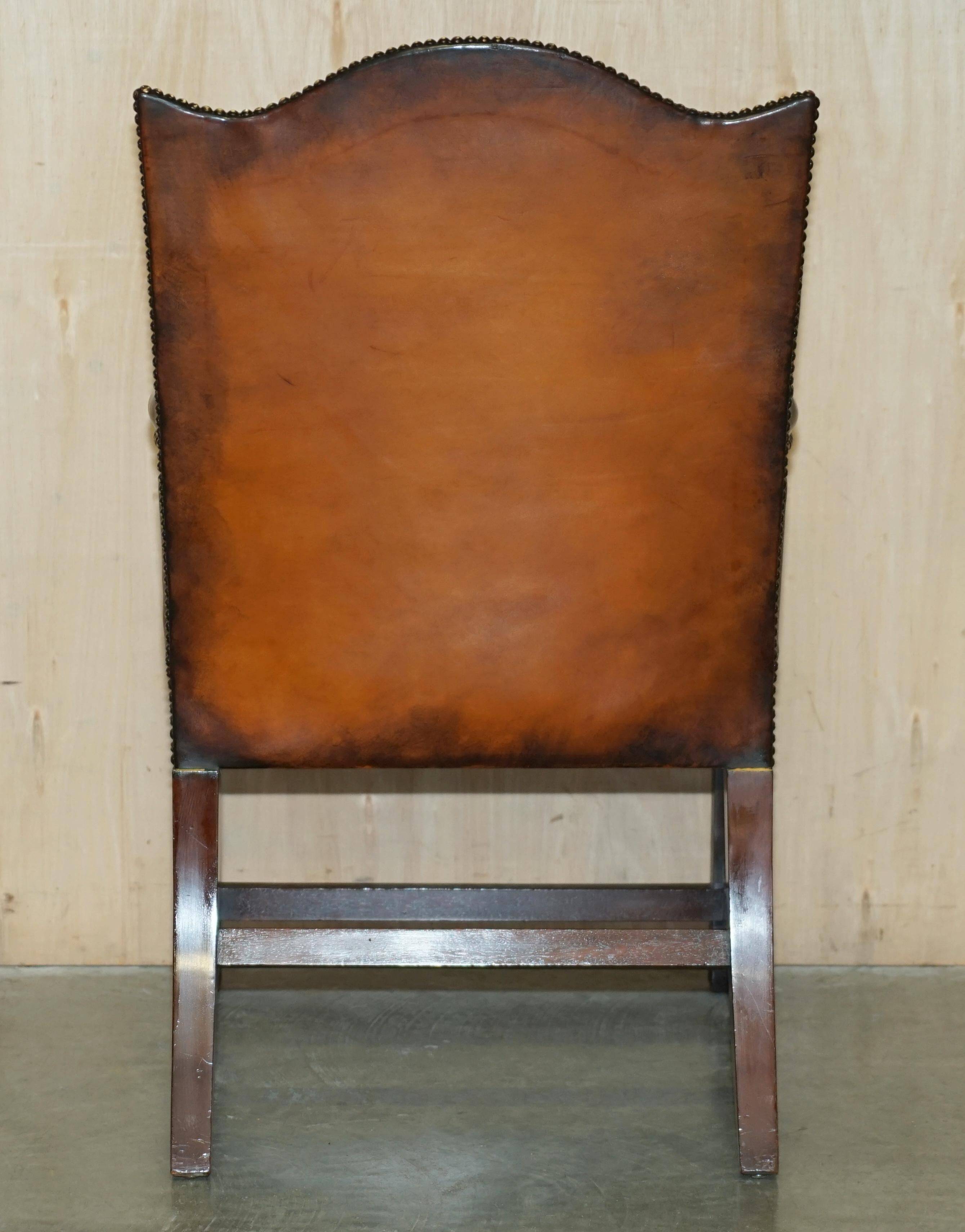 Fauteuil de bureau Gainsborough restauré cuir teint à la main
