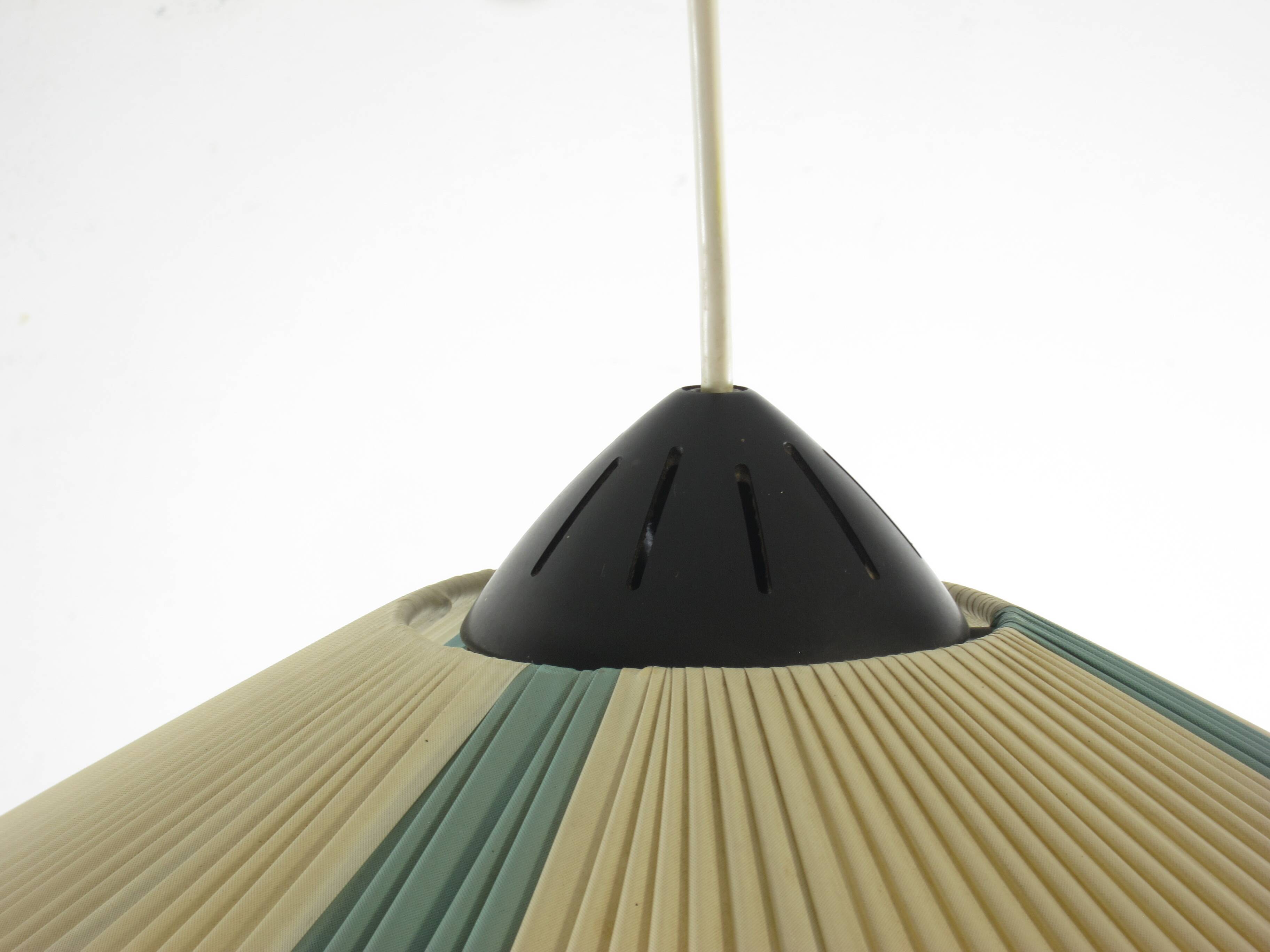 Rare Louis Kalff Philips pendant lamp with nylon bands, 1950s