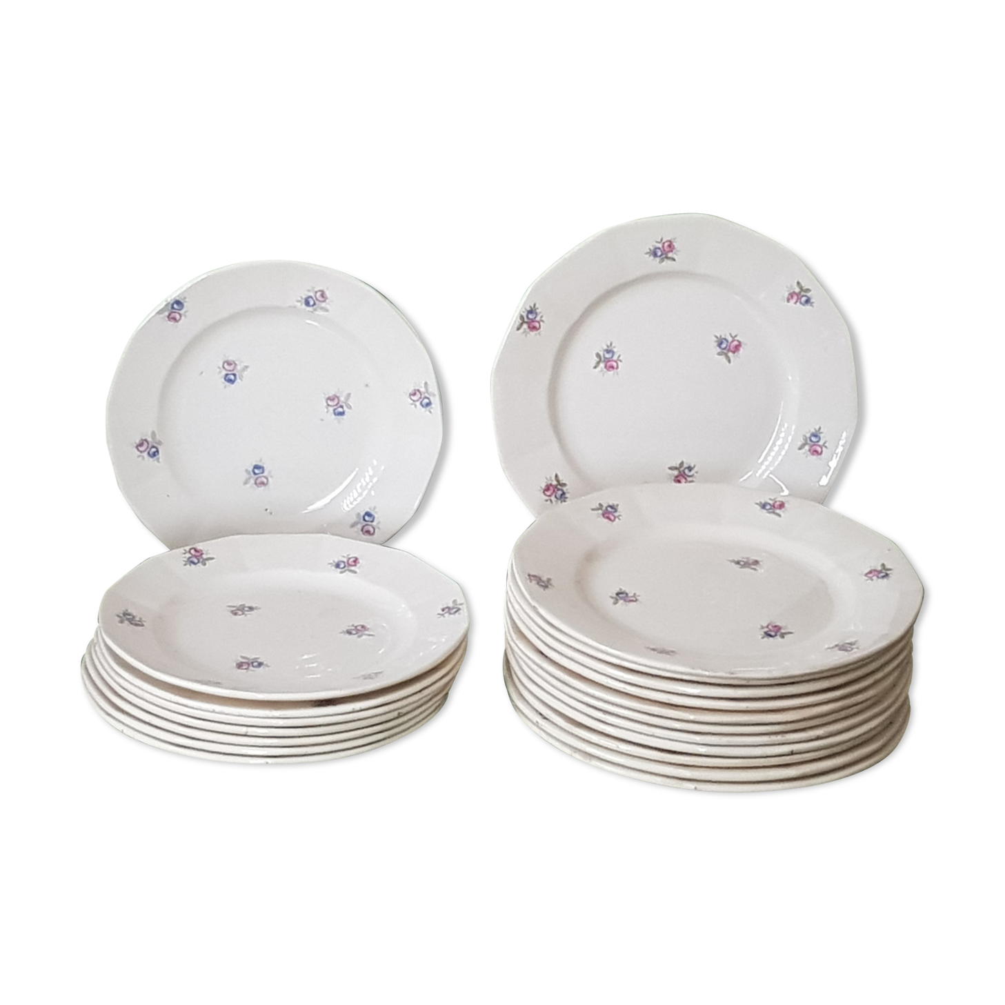 Set de 20 assiettes en faïence de Digoin Sarreguemines