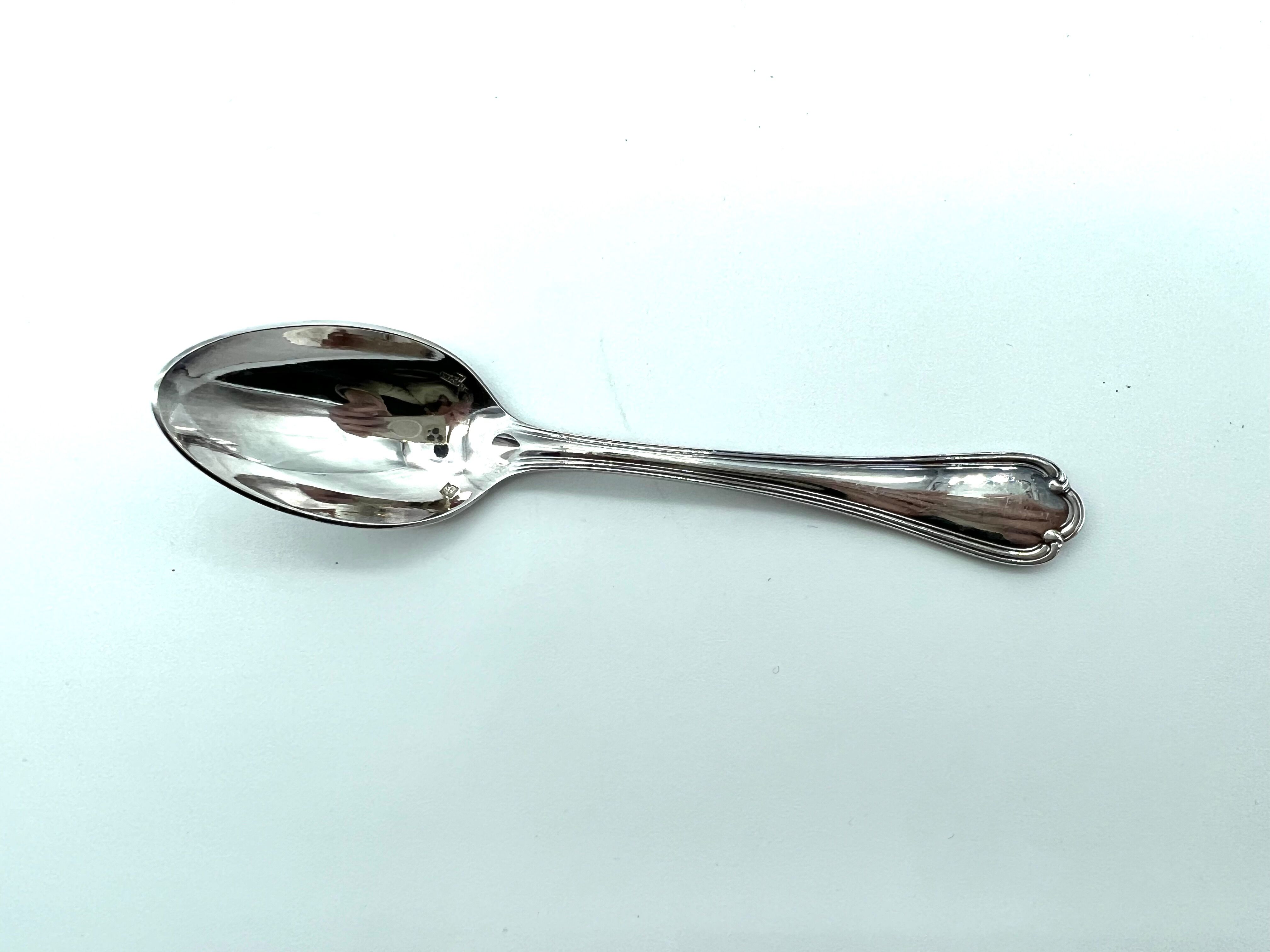 12 spoons dessert model sully silver metal in a case