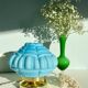 Lampe à poser globe vintage art déco en opaline bleue