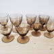 Set 8 engraved smoked glasses