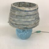 Art Deco blue opaline lamp
