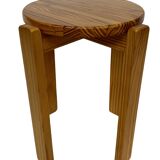 Mid century pinewood stool, 1960s minimalistic design