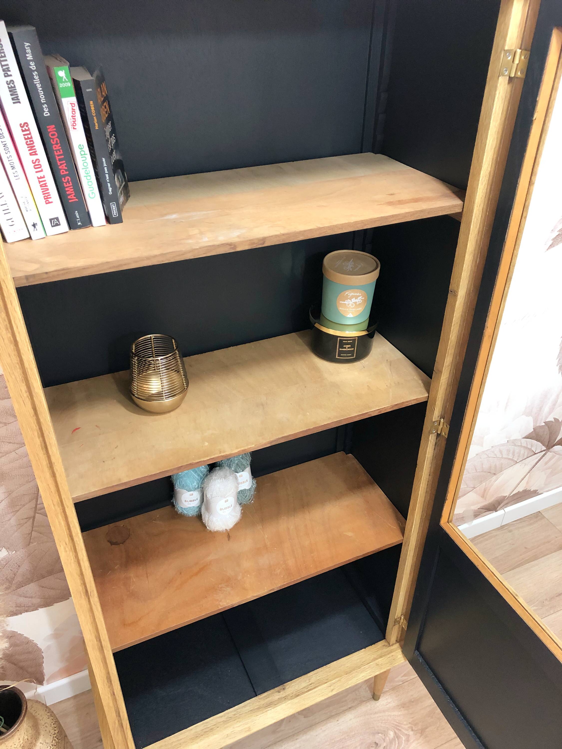 Vitrine vintage en chêne