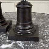 Paire de vases en bronze patine noire, XIXème siècle