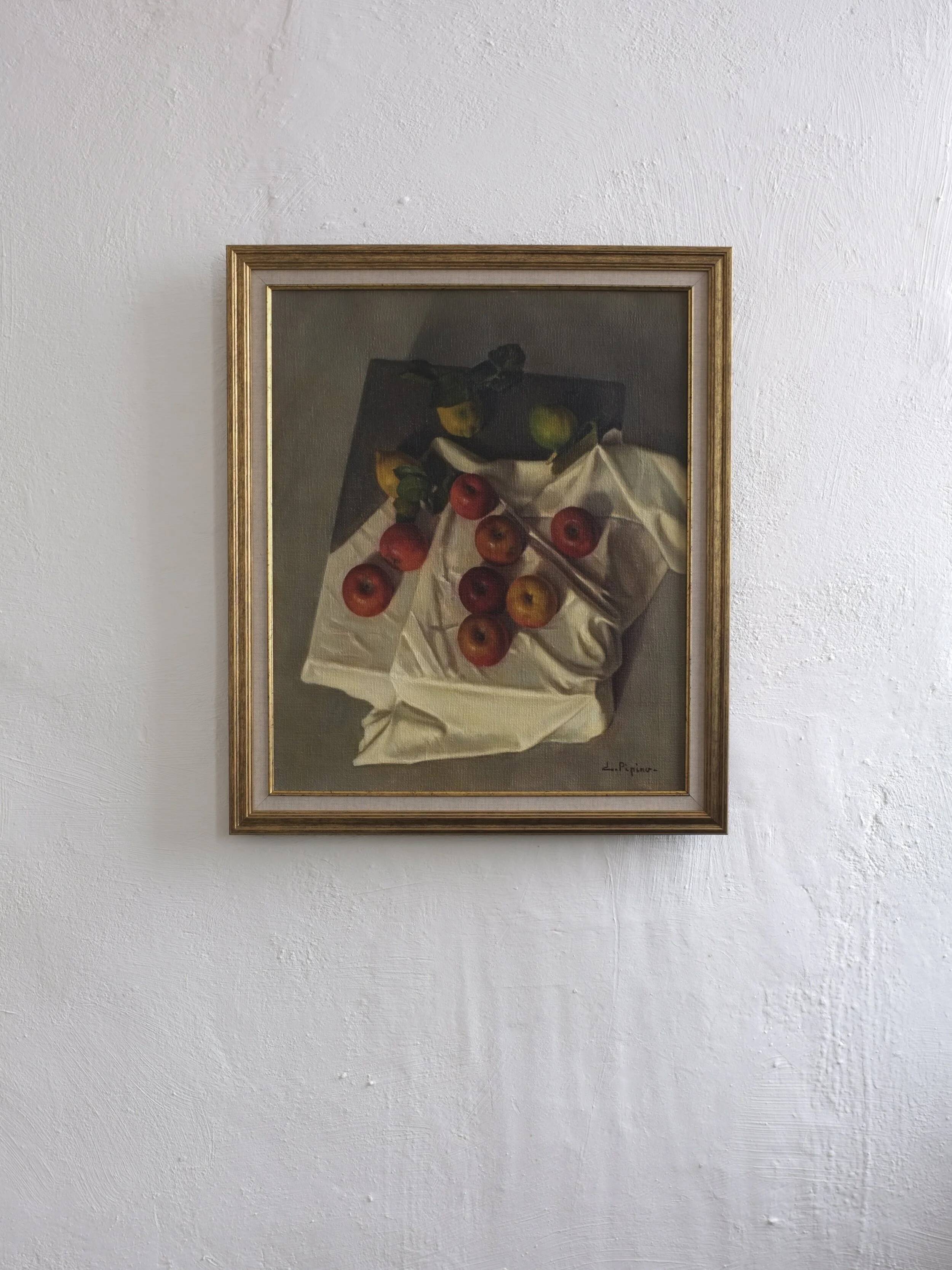 Vintage realism still life oil painting by Pipino | Italy