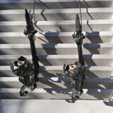 Pair of wrought iron appliques