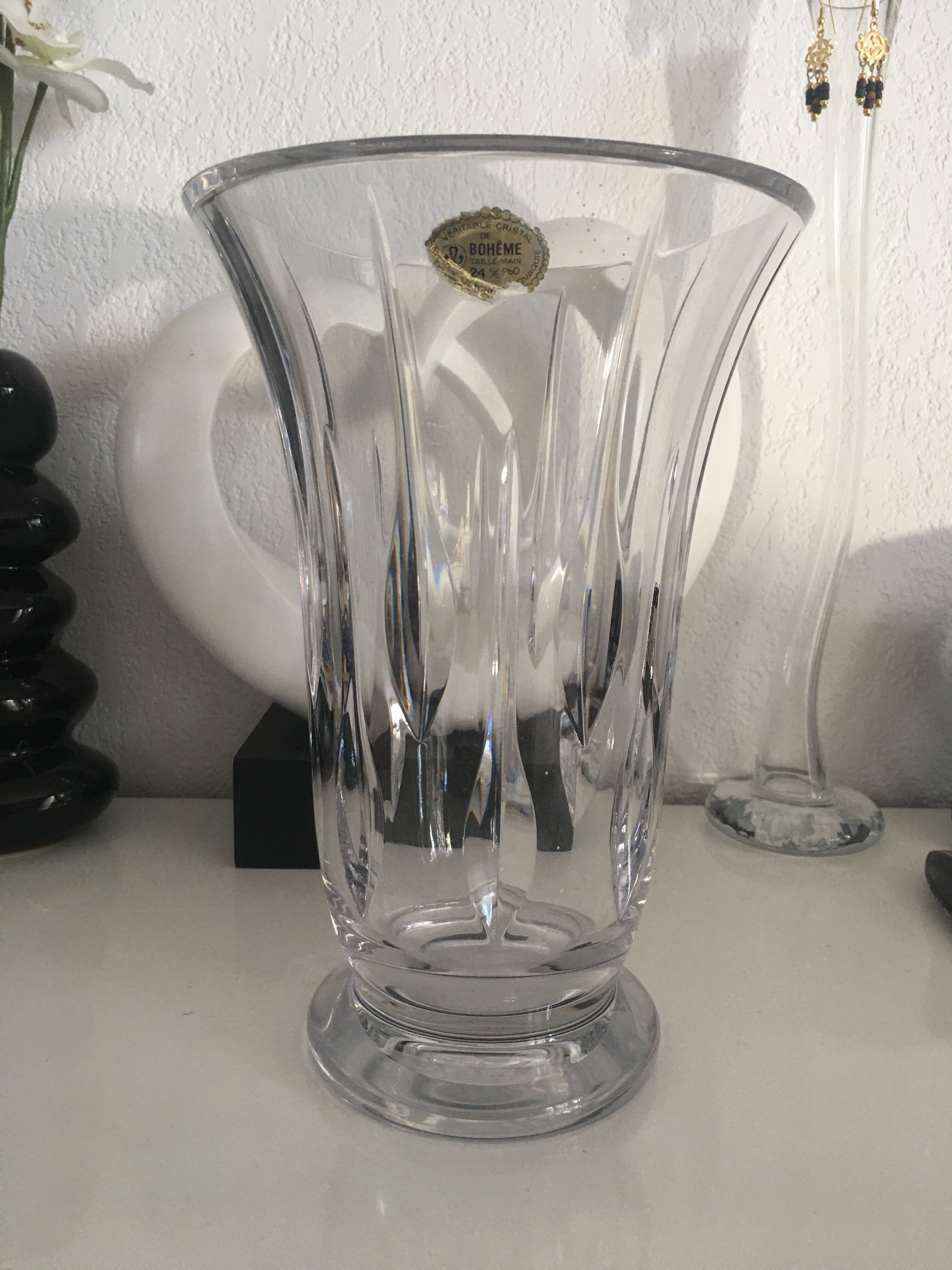 Bohemian crystal vase