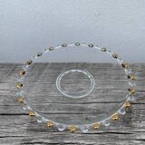 Trio of gold beaded glass dishes